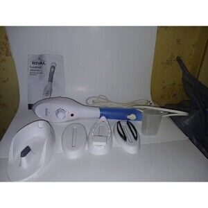 Rival Hand Held Garment Steamer With Stand, Cup & 3 Attachments 11570 Tested